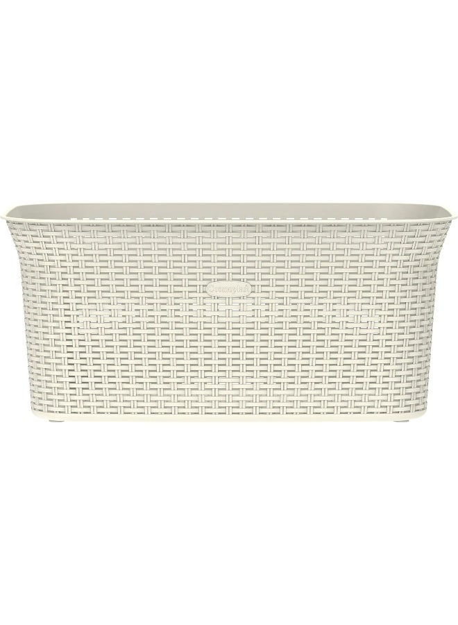 Cosmoplast - 50L Cedarattan Laundry Basket, Off White Off White 50.0Liters - Image 1