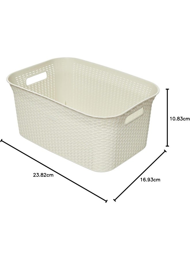Cosmoplast - 50L Cedarattan Laundry Basket, Off White Off White 50.0Liters - Image 1