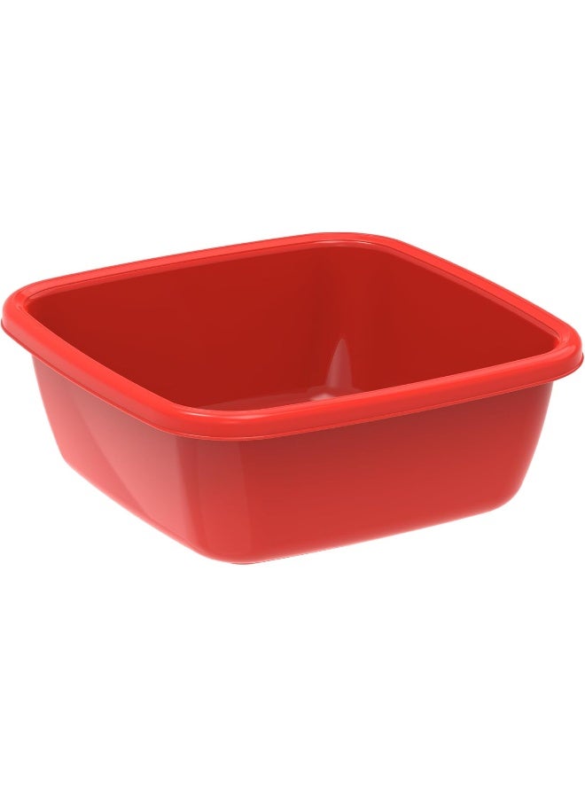 Cosmoplast - 12L Square Plastic Basin Tub Red 12.0Liters - Image 1
