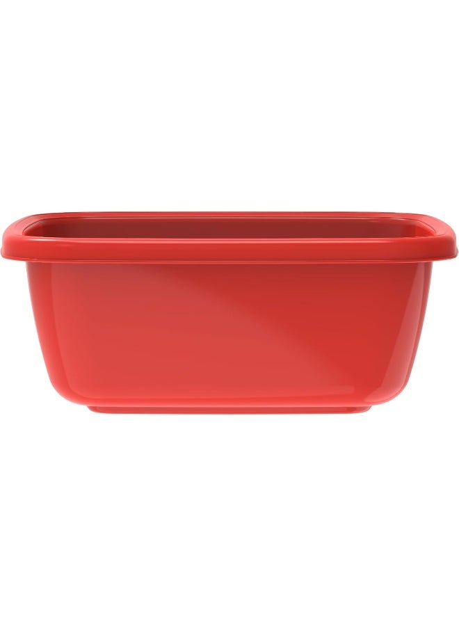 Cosmoplast - 12L Square Plastic Basin Tub Red 12.0Liters - Image 1
