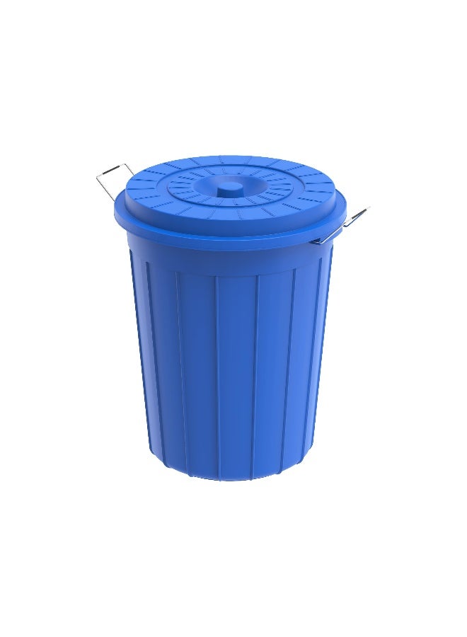 Cosmoplast 45L Round Plastic Drum With Lid, Blue 45.0Liters  - Image 1
