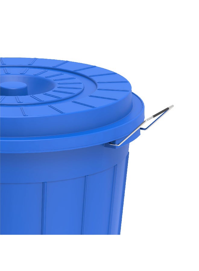 Cosmoplast - 100L Round Plastic Drum With Lid, Blue - Image 1