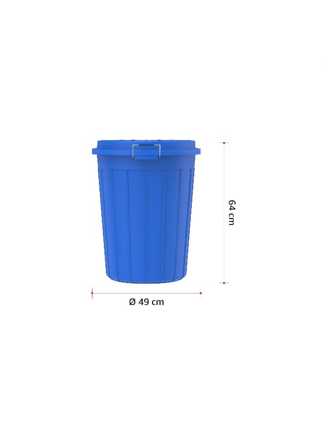 Cosmoplast - 100L Round Plastic Drum With Lid, Blue - Image 1