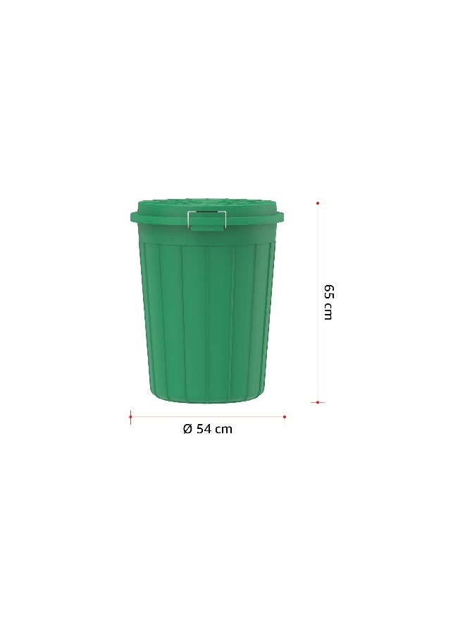 Cosmoplast 100L Round Plastic Drum With Lid (Green) Blue 100Liters  - Image 5