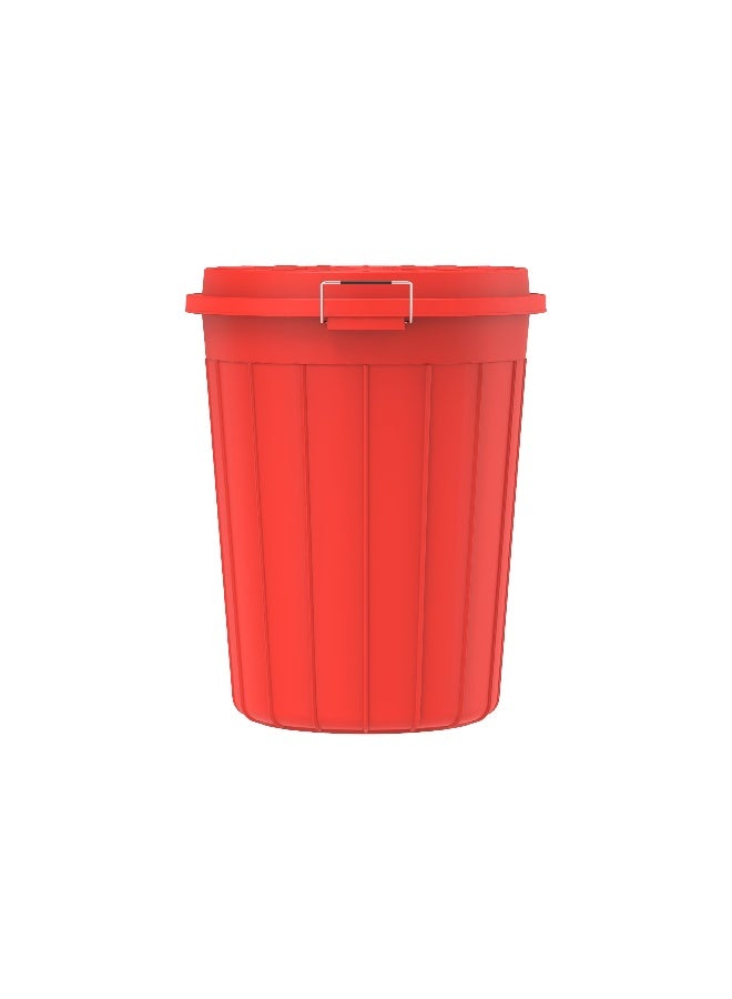 Cosmoplast 100L Round Plastic Drum With Lid (Red) Ivory  - Image 1