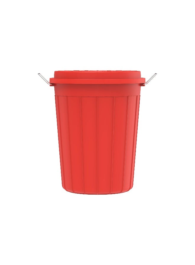 Cosmoplast 100L Round Plastic Drum With Lid (Red) Ivory  - Image 5