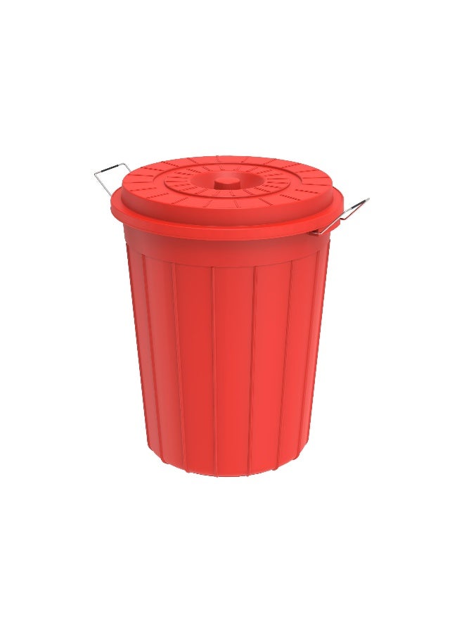 Cosmoplast 100L Round Plastic Drum With Lid (Red) Ivory  - Image 2