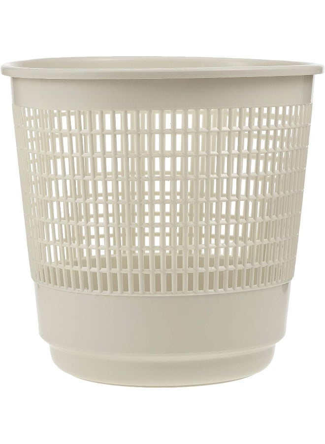 Cosmoplast 9L Round Waste Paper Basket, Off White Off White 9.0Liters  - Image 4