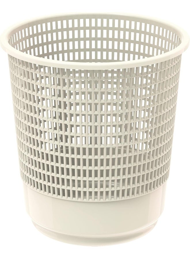Cosmoplast 9L Round Waste Paper Basket, Off White Off White 9.0Liters  - Image 1
