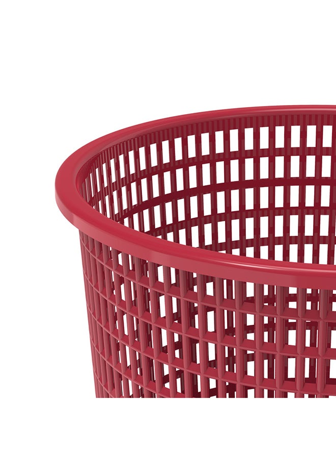 Cosmoplast Waste Paper BasketS- Dark Red 9.0Liters  - Image 4