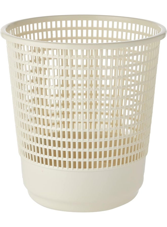 Cosmoplast - Plastic Round Trash Waste Bin Paper Basket Large 15 Liters Off White 15.0Liters - Image 1