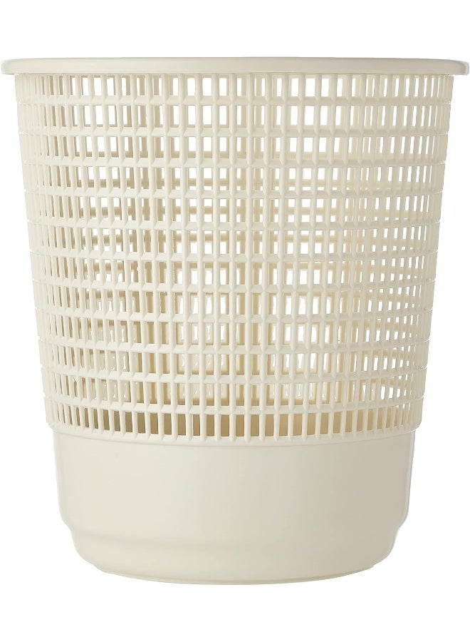 Cosmoplast - Plastic Round Trash Waste Bin Paper Basket Large 15 Liters Off White 15.0Liters - Image 1