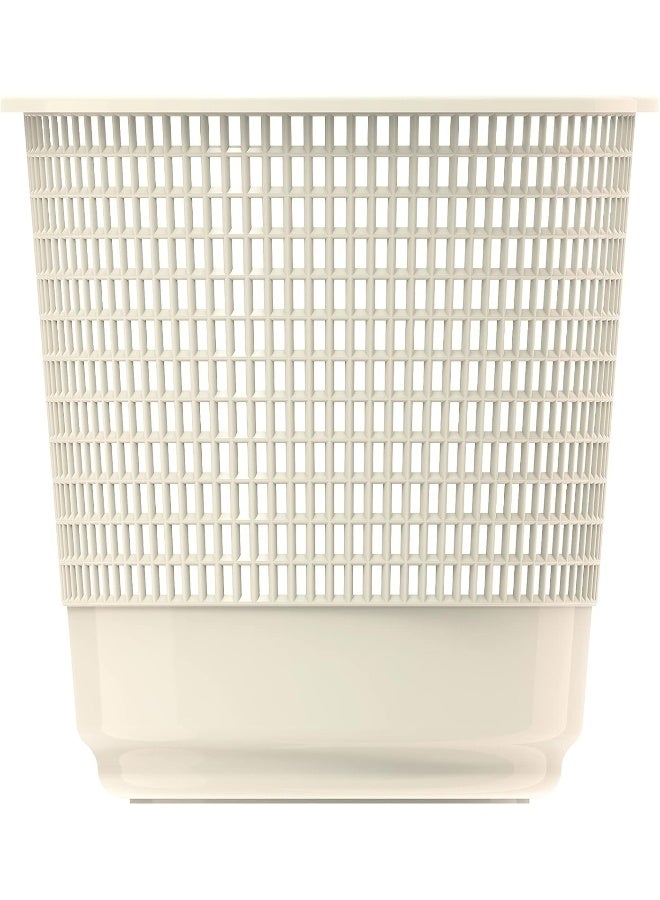 Cosmoplast - Plastic Round Trash Waste Bin Paper Basket Large 15 Liters Off White 15.0Liters - Image 1