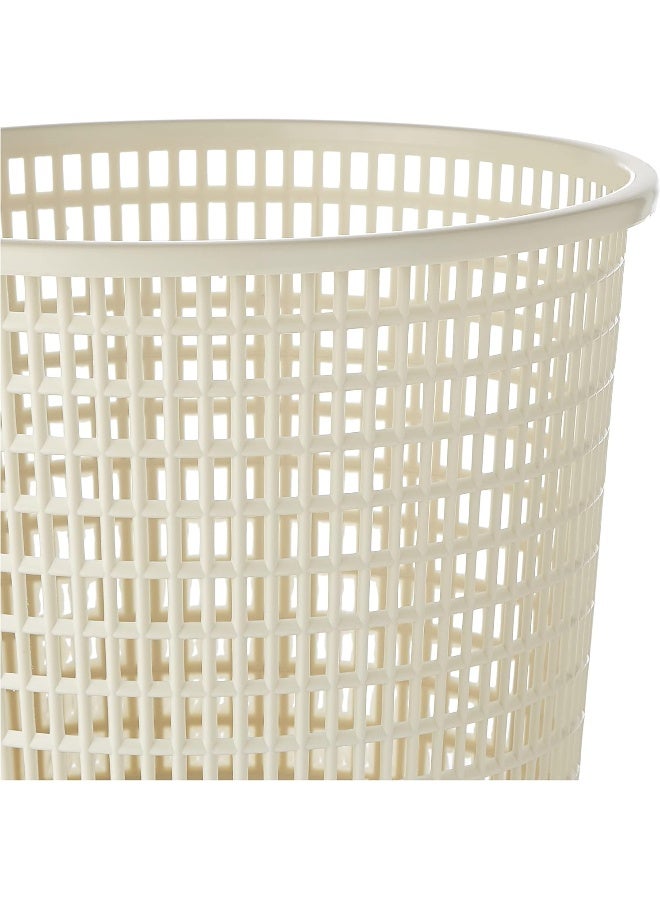 Cosmoplast - Plastic Round Trash Waste Bin Paper Basket Large 15 Liters Off White 15.0Liters - Image 1