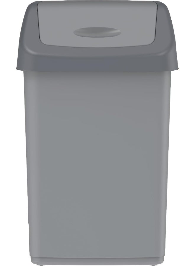 Cosmoplast 46L Flip-Top plastic Waste Bin with Swing Lid (Pearl Grey) Pearl Grey 46.0Liters  - Image 2
