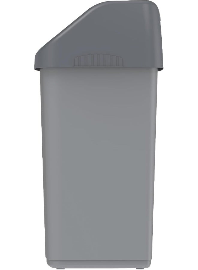 Cosmoplast 46L Flip-Top plastic Waste Bin with Swing Lid (Pearl Grey) Pearl Grey 46.0Liters  - Image 3