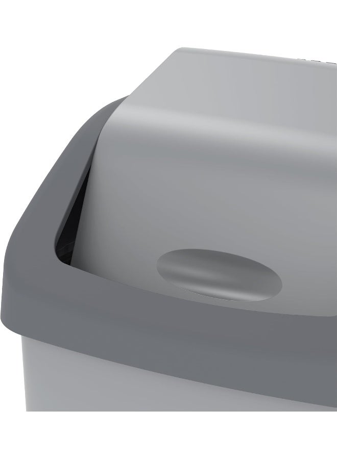 Cosmoplast - 46L Flip-Top plastic Waste Bin with Swing Lid (Pearl Grey) Pearl Grey 46.0Liters - Image 1