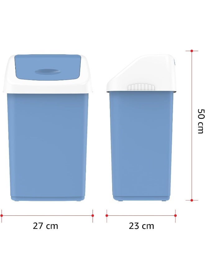 Cosmoplast - 20L Flip-Top Waste Bin With Swing Lid  Sky Blue Sky Blue 20.0Liters - Image 1
