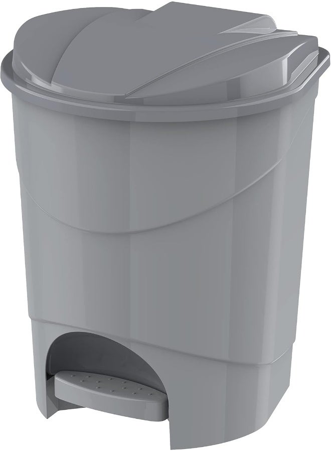 Cosmoplast - 15L  Pedal Waste Bin   Plastic  31 X W 32 X H 39 Cm Pearl Grey 15.0Liters - Image 1