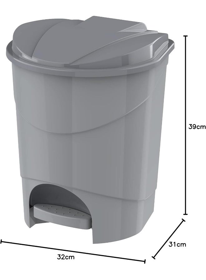 Cosmoplast - 15L  Pedal Waste Bin   Plastic  31 X W 32 X H 39 Cm Pearl Grey 15.0Liters - Image 1