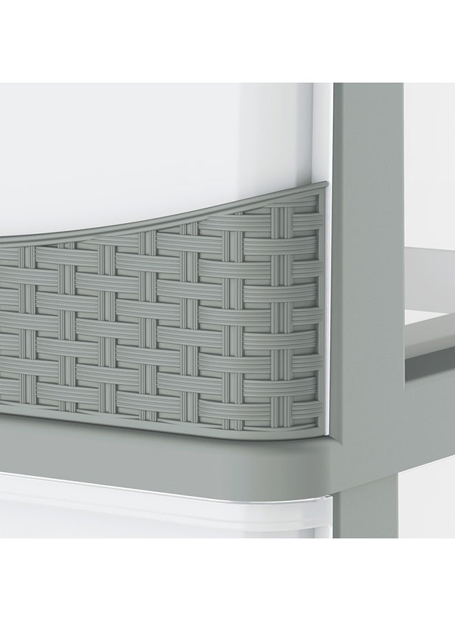 Cosmoplast Cedarattan 4 Tier Storage 92x50x40cm Cabinet with Wheels & Drawers(Grey) Curver Grey 92x50x40cm  - Image 3