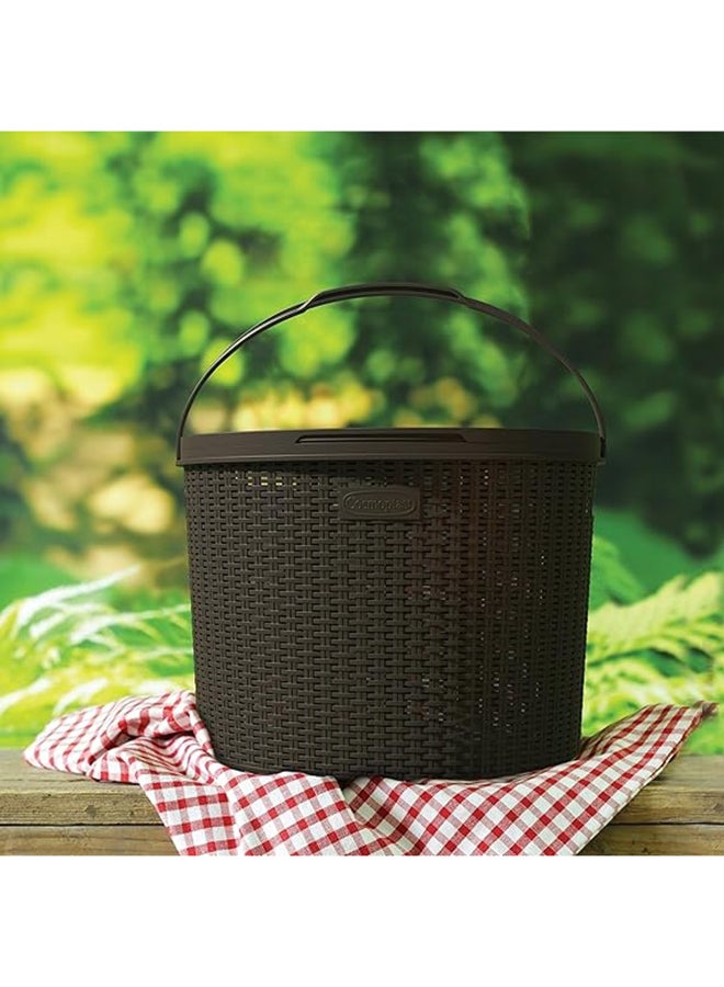 Cosmoplast - 27L Cedarattan Picnic Basket Brown 27.0Liters - Image 1