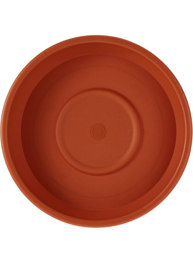 Cosmoplast 8" Plastic Round Flowerpot with Tray (Terracotta) Terracotta  - Image 5