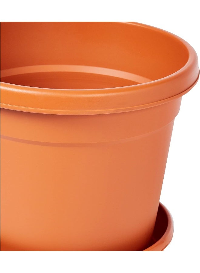 Cosmoplast 10" Flower Pot  with Tray- Terracota Terracota  - Image 5