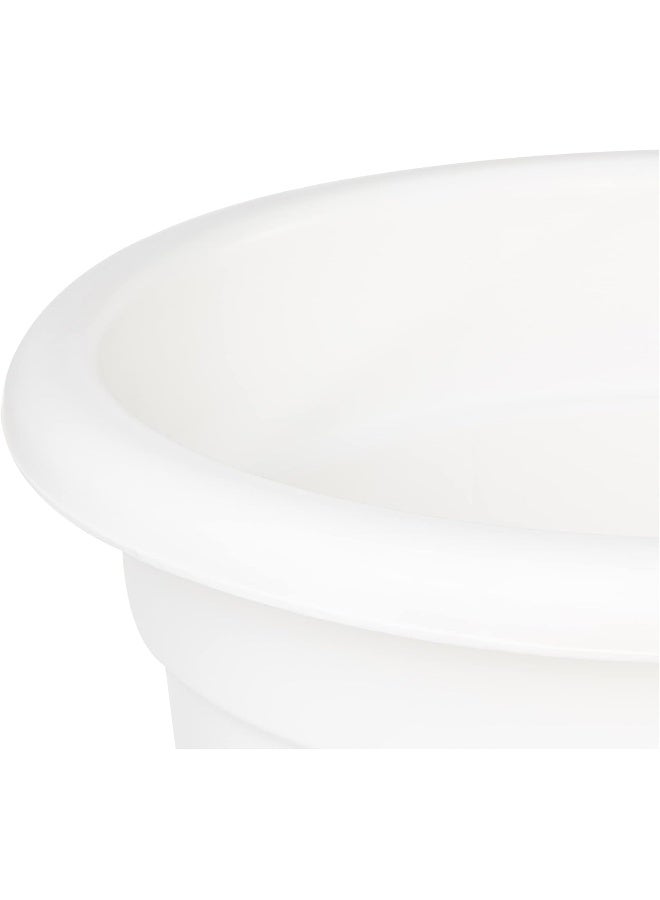 Cosmoplast Round Flowerpot with Tray  Plastic  IFFP20049WH 60 Liter White 20inch  - Image 3