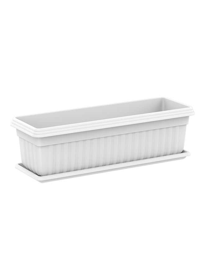 Cosmoplast 25" Large Exotica Planter with Tray (White) White - Image 1
