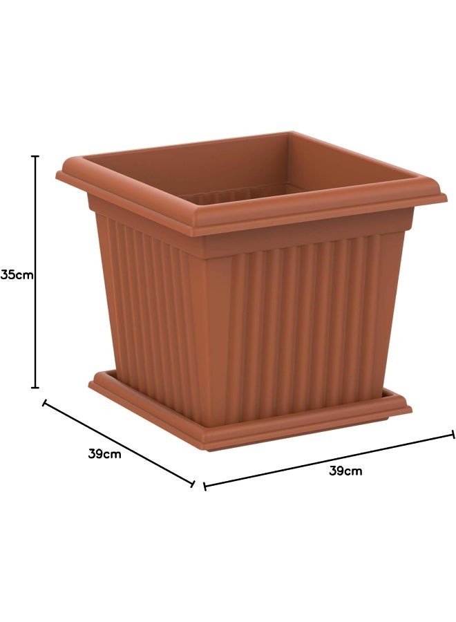 Cosmoplast Planter Square 30L Comp Terracota  - Image 3