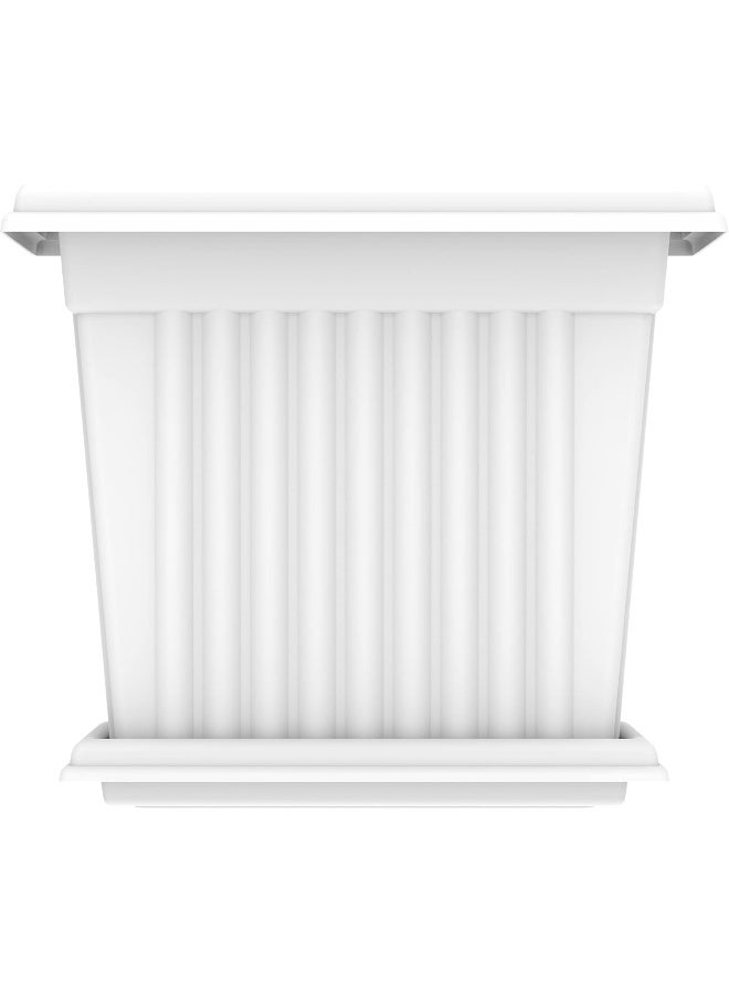 Cosmoplast - Plastic Square Planter 30 Liters With Tray, White White - Image 1