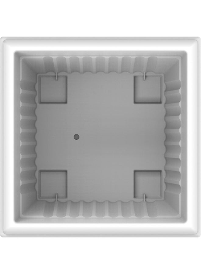 Cosmoplast - Plastic Square Planter 30 Liters With Tray, White White - Image 1