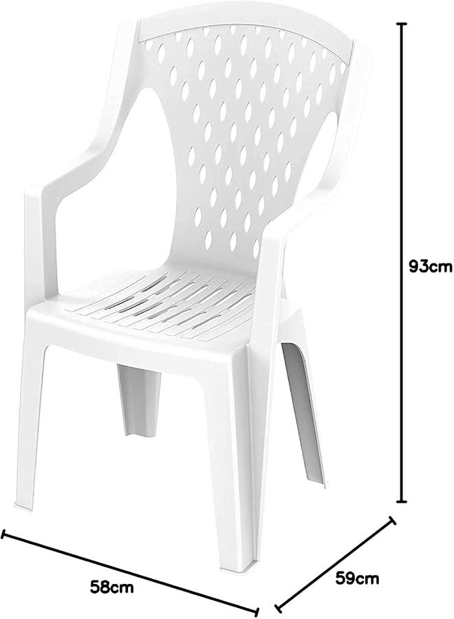 Cosmoplast Queen Arm Chair (White) White  - Image 2