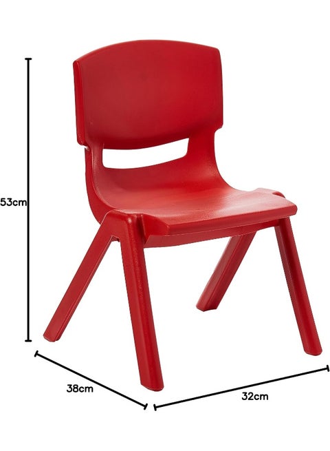 Plastic Junior Deluxe Chair- L 38 x W 32 x  H 53 cm (Red) Red