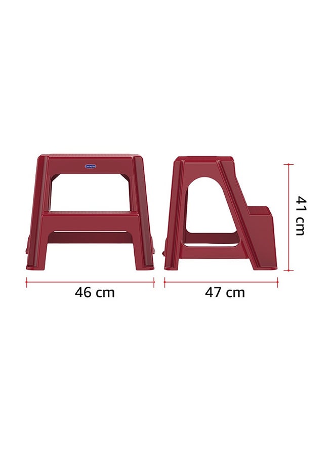 Cosmoplast - Ladder Stool- L 46 x W 47 x H 41 cm plastic Dark Red - Image 1