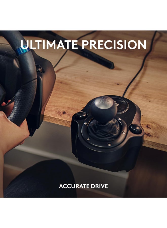 Logitech Driving Force Shifter Compatible with G29, G920 & G923 Racing Wheels for-PS 5, PS 4, Xbox-Series, and-PC 6-Speed with Push-Down Reverse Gear, Leather Knob & Boot - Black - Image 3
