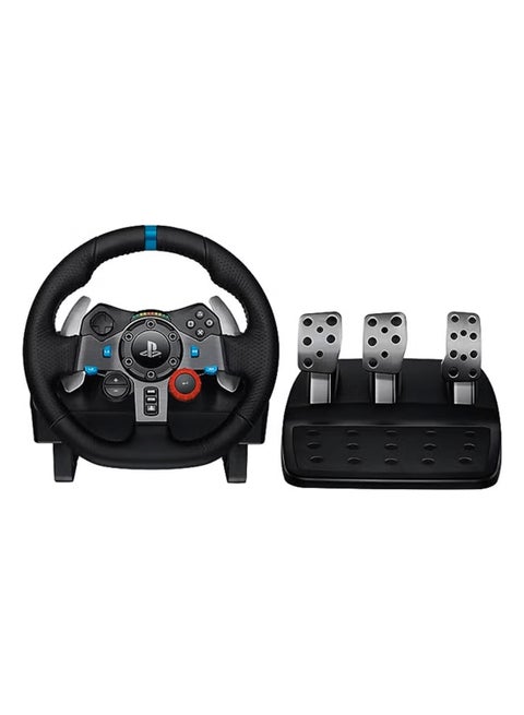 G29 Driving Force Racing Wheel & Pedals – Dual-Motor Force Feedback, 900° Rotation, Leather-Wrapped Wheel, Stainless Steel Pedals, PS4/PS3/PC Compatible, On-Wheel Controls & Paddle Shifters - Black
