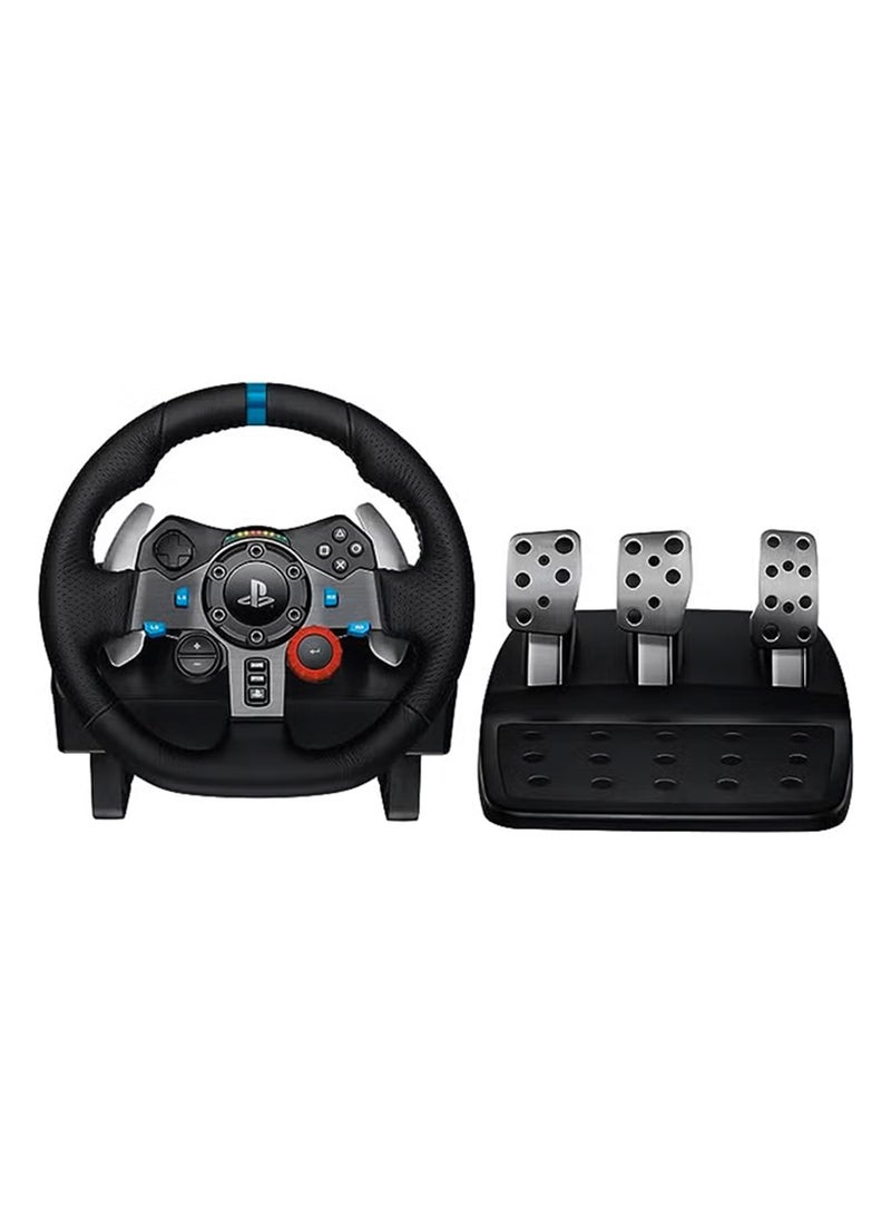 Logitech G29 Driving Force Racing Wheel & Pedals – Dual-Motor Force Feedback, 900° Rotation, Leather-Wrapped Wheel, Stainless Steel Pedals, PS4/PS3/PC Compatible, On-Wheel Controls & Paddle Shifters - Black - Image 1