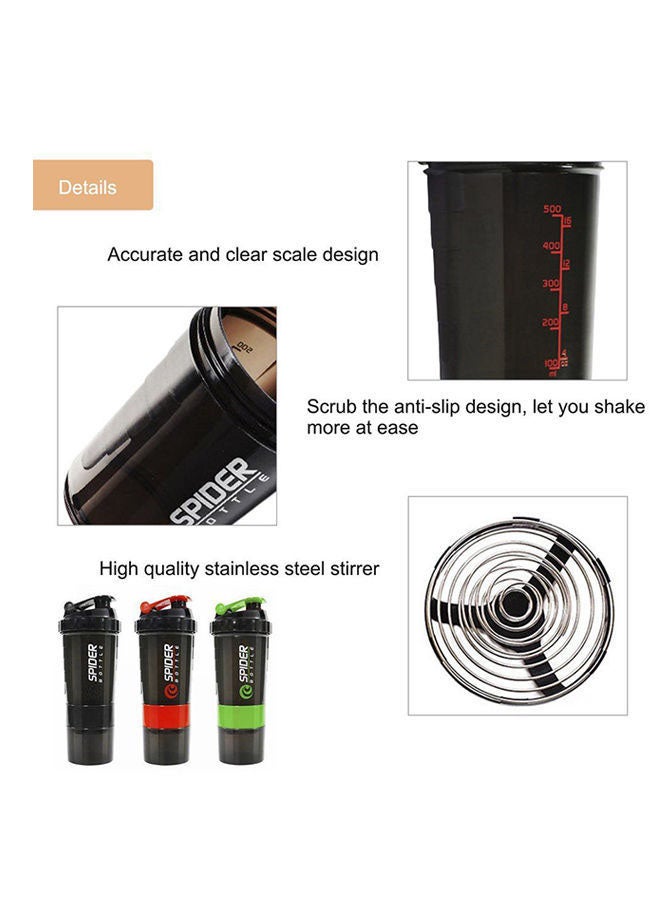 OUTAD Three Layers Protein Powder Shake Exercise Bottle 500ml - Image 4