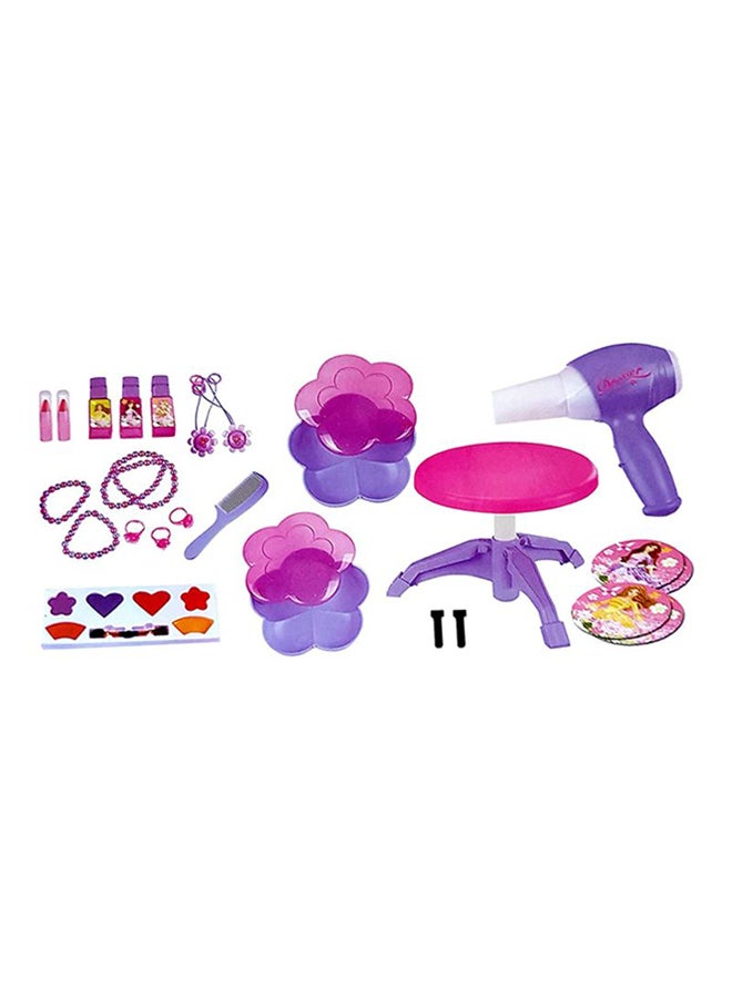 Lightweight Compact Pretend Beauty Dresser Vanity Makeup Play Set For Girls 62x33x64cm - Image 4
