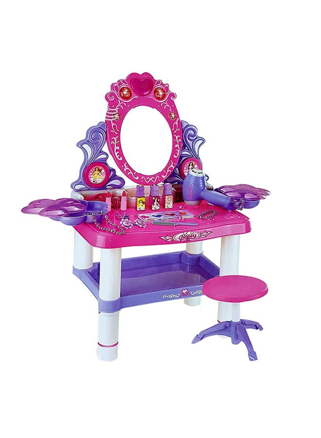 Lightweight Compact Pretend Beauty Dresser Vanity Makeup Play Set For Girls 62x33x64cm - Image 1