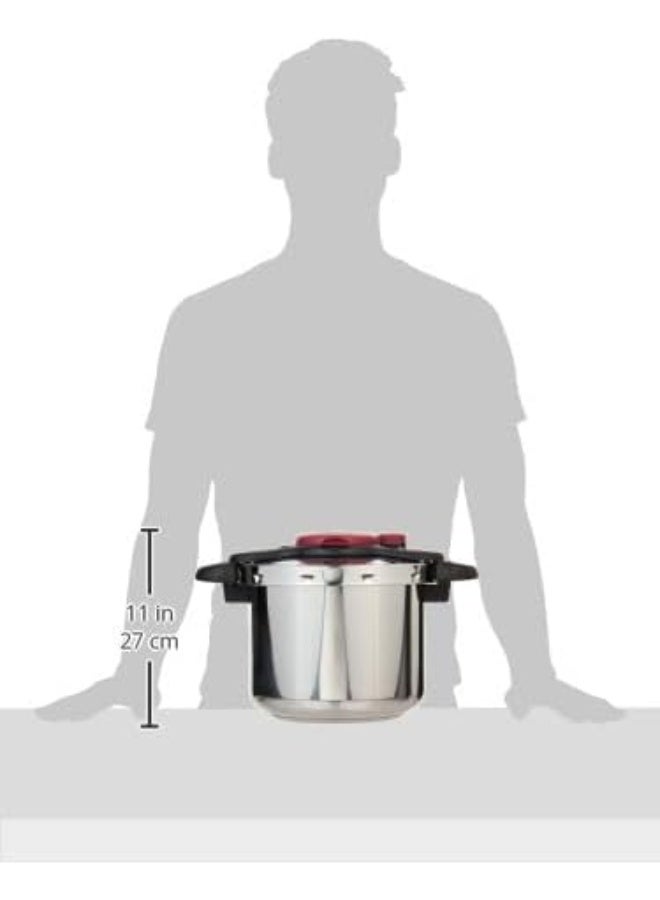 Tefal - TEFAL Pressure Cooker | ClipsoMinut’® Easy 9 L | Stainless Steel Pressure Cooker | All Stovetops | Fast | Healthy Cooking | Safe | 2 Years Warranty | P4624966 Black and Silver 9.0Liters - Image 1