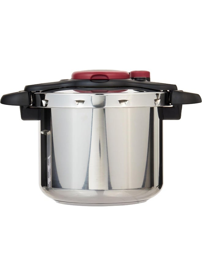 Tefal - TEFAL Pressure Cooker | ClipsoMinut’® Easy 9 L | Stainless Steel Pressure Cooker | All Stovetops | Fast | Healthy Cooking | Safe | 2 Years Warranty | P4624966 Black and Silver 9.0Liters - Image 1