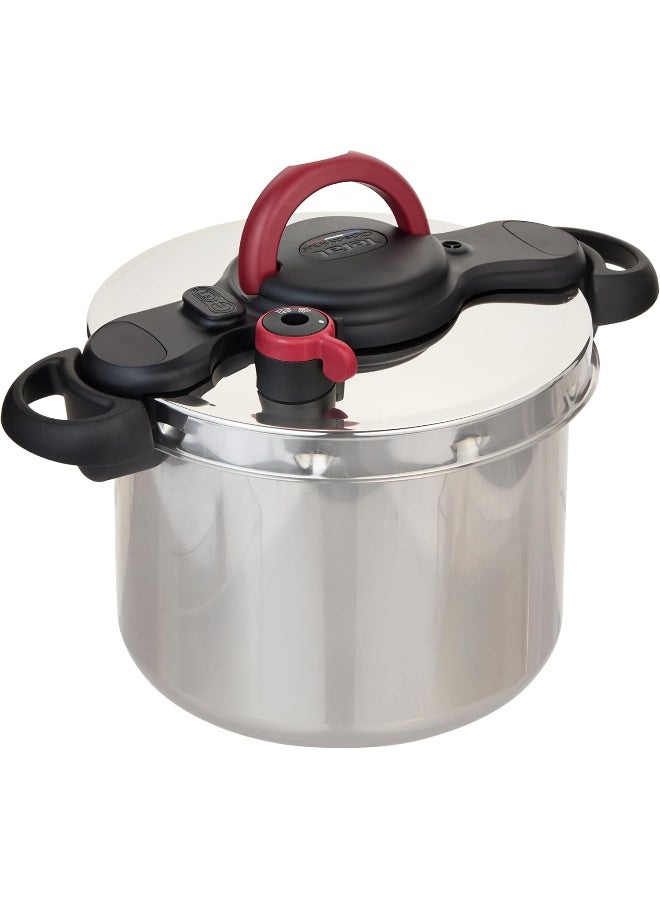 Tefal - TEFAL Pressure Cooker | ClipsoMinut’® Easy 9 L | Stainless Steel Pressure Cooker | All Stovetops | Fast | Healthy Cooking | Safe | 2 Years Warranty | P4624966 Black and Silver 9.0Liters - Image 1