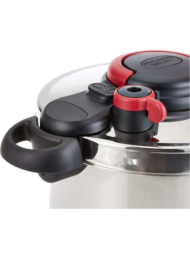 Tefal - TEFAL Pressure Cooker | ClipsoMinut’® Easy 9 L | Stainless Steel Pressure Cooker | All Stovetops | Fast | Healthy Cooking | Safe | 2 Years Warranty | P4624966 Black and Silver 9.0Liters - Image 1