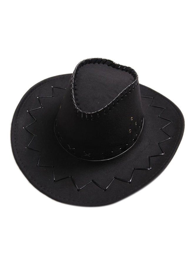 Bluelans Cowboy Style Stitched Hat Black - Image 1
