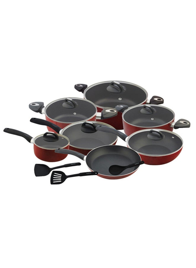 Royalford 16-Piece Cookware Set Red ‎58 x 32.4 x 16.8cm  - Image 1