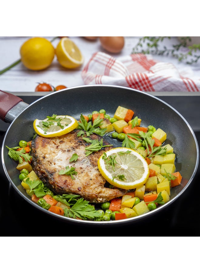 Royalford 2Pcs Non-Stick Fry Pan Set 2.5Mm Thickness Press Aluminium Material Cd Bottom Strong Bakelite Handle 3 Layer Durable Non-Stick Coating Multicolour 28 & 22 Cmcm - Image 4