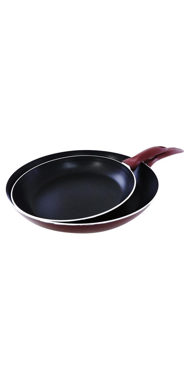 Royalford 2Pcs Non-Stick Fry Pan Set 2.5Mm Thickness Press Aluminium Material Cd Bottom Strong Bakelite Handle 3 Layer Durable Non-Stick Coating Multicolour 28 & 22 Cmcm - Image 1
